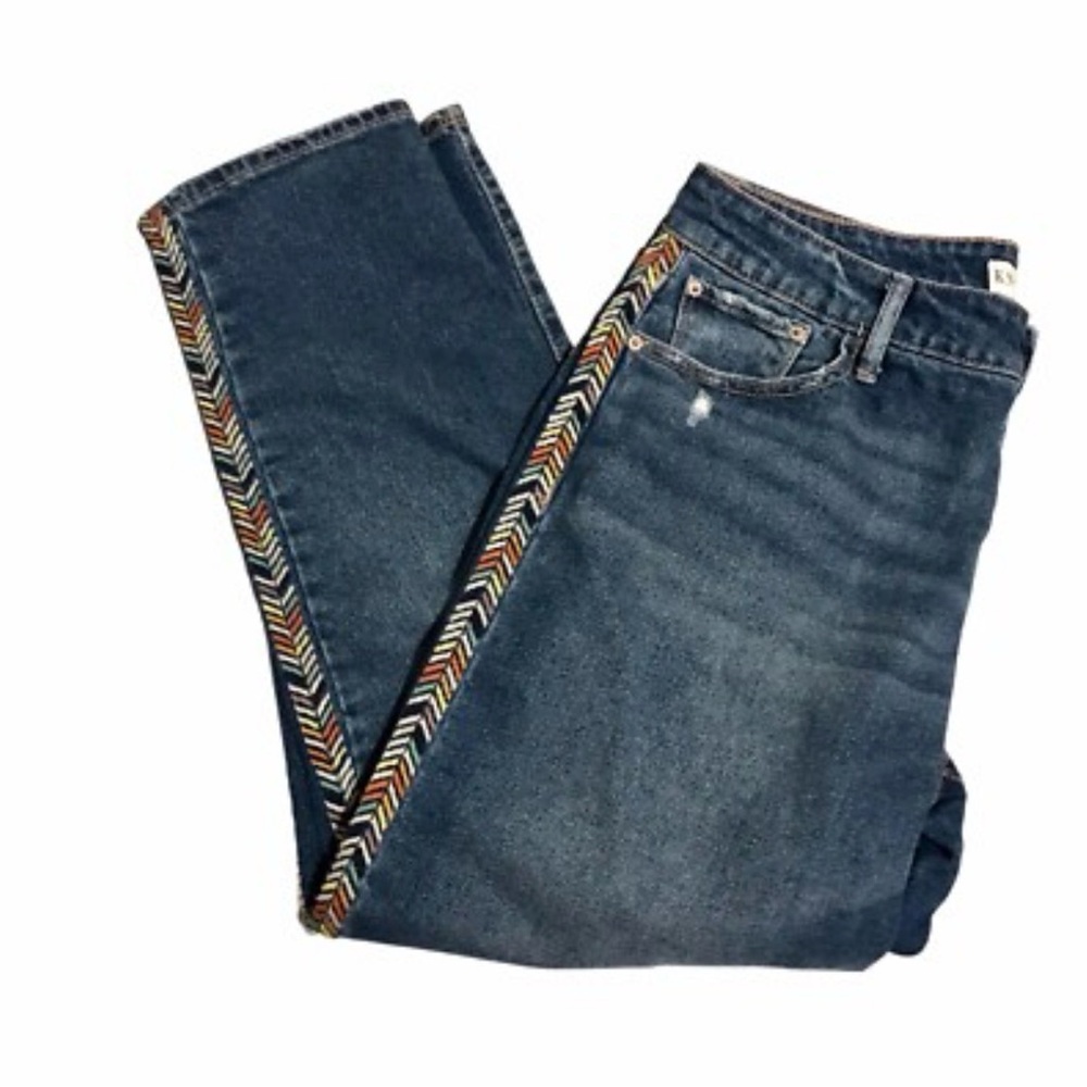 NWT Knox Rose Blue Jeans with Southwestern Stripe